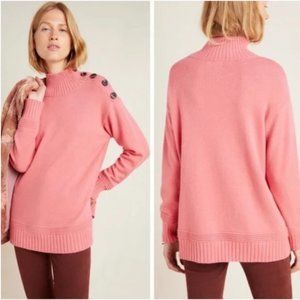 Anthropologie Margarita pink tunic mock neck sweater XS